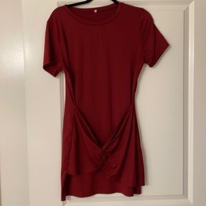 Red T-shirt dress